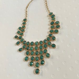 Green & gold statement necklace